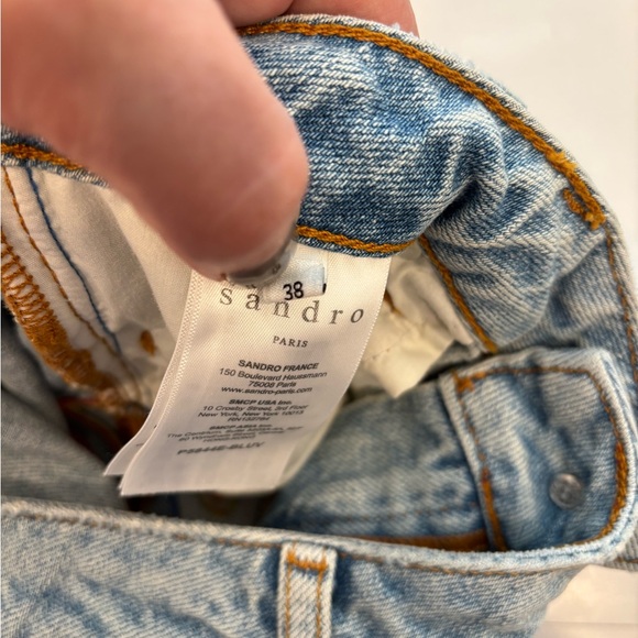 SANDRO PARIS flame jeans high rise straight leg light blue denim size 6 … - Picture 13 of 13